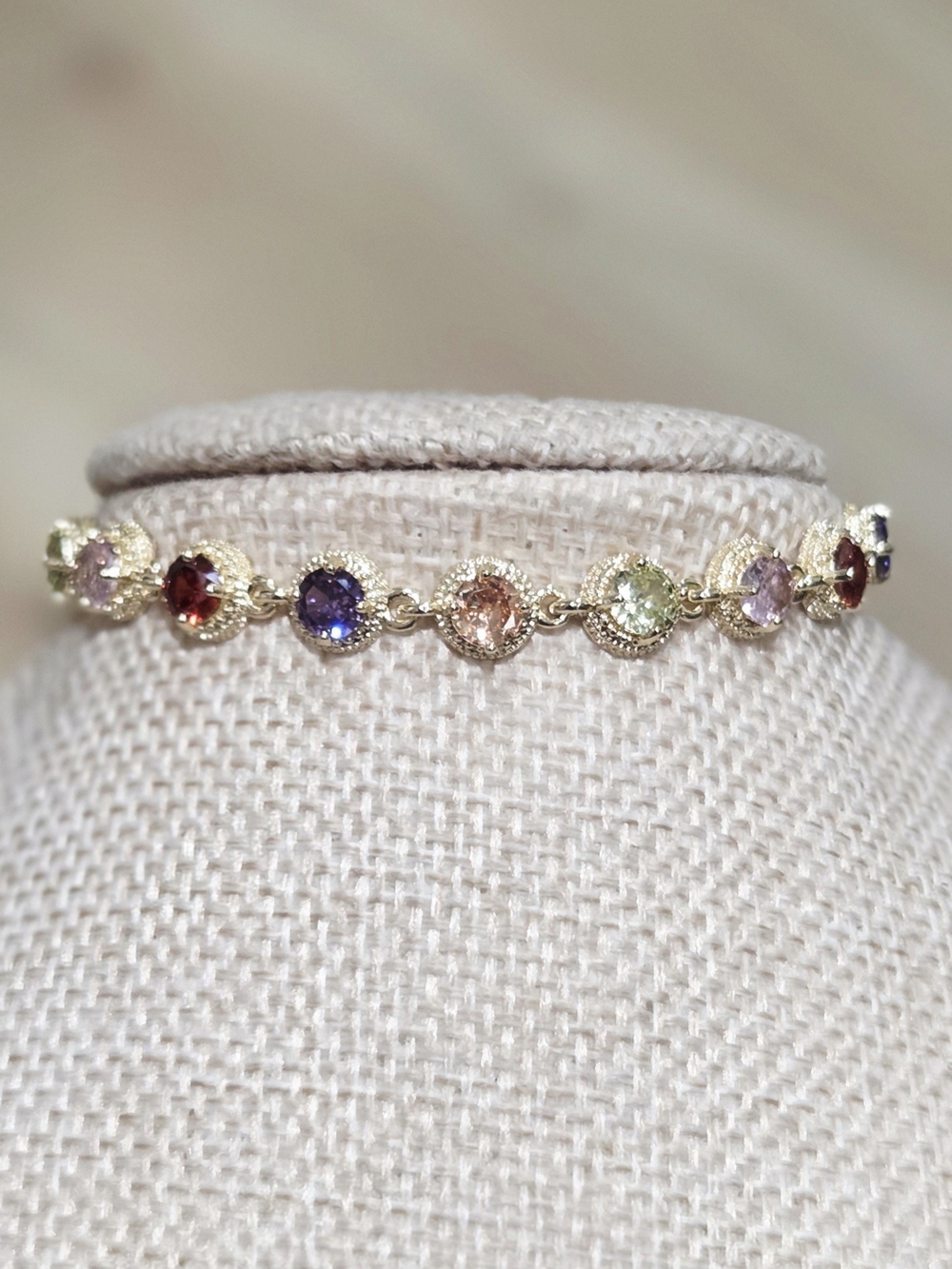 Multicolor Gemstone Gold Bracelet - Women Jewelry